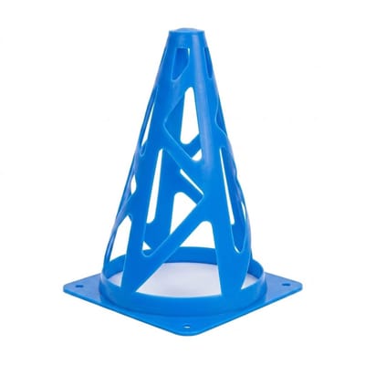 Blauwe marker kegels pilonnen open windbestendig 10 stuks 23 cm voetbal trainings kegels rolschaatsen obstacle cones platte voet sport marker pionnen hol ontwerp