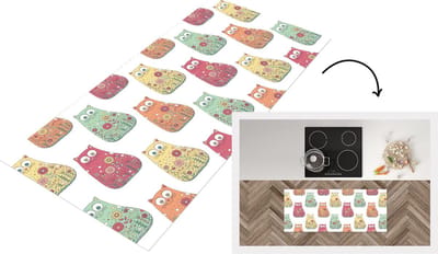 Keukenloper - Loper keuken - Meisjes - Kat - Bloemen - Patronen - 120x50 cm - Keukenloper vinyl