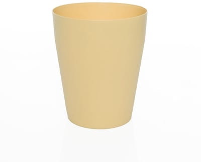 Prullenbak Kunststof - Afvalemmer Cilindrisch - Ruimte Opruimen - Compact Ontwerp - 12 Liter - Pastelgeel