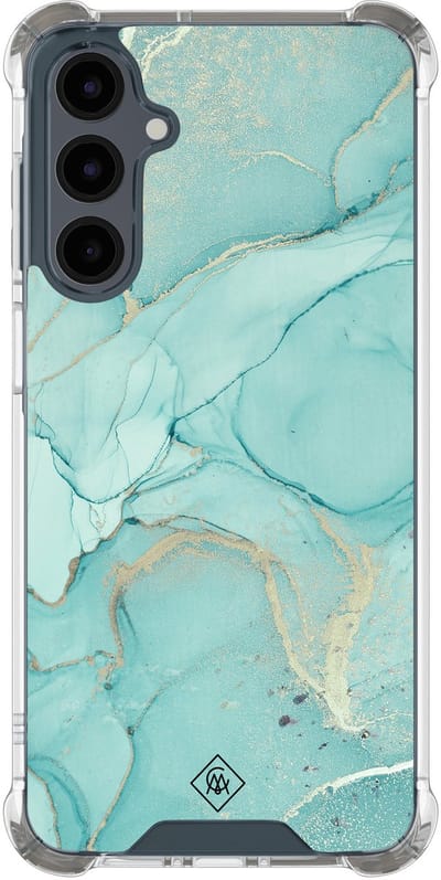 Casimoda® hoesje - Geschikt voor Samsung Galaxy A16 - Marmer mint groen - Shockproof case - Extra sterk - TPU/polycarbonaat - Mint, Transparant