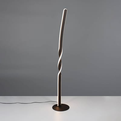 Reality Leuchten LED vloerlamp Ginko, zwart mat, metaal, hoogte 110 cm