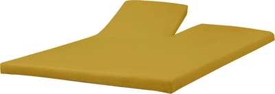 Princess Line Comfortabel Ultra-Soft Splittopper Hoeslaken 160x200 - 100% Katoen Jersey - Hoeslaken voor Elektrisch & Verstelbaar Bed - Rondom Elastiek - Hoekhoogte 15 cm - Bovensplit ca. 90 cm - Okergeel