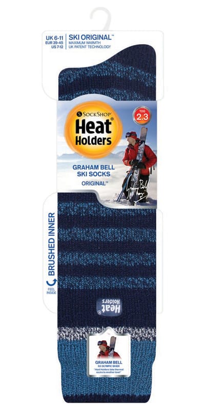 Heat Holders - Kniehoge thermo skisokken voor heren - Marine -streep