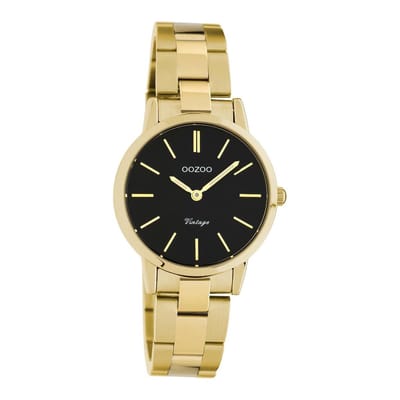 OOZOO Vintage series - goudkleurige horloge met goudkleurige roestvrijstalen armband - C20114 - Ø30
