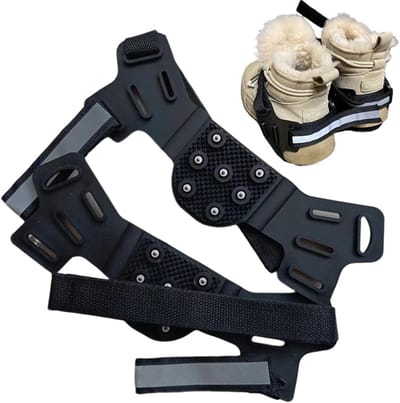 Ijsspikes Schoenen - Schoenijzers Grip - Veilig Lopen - 7 Punten Grip - Verstelbaar - Zwart