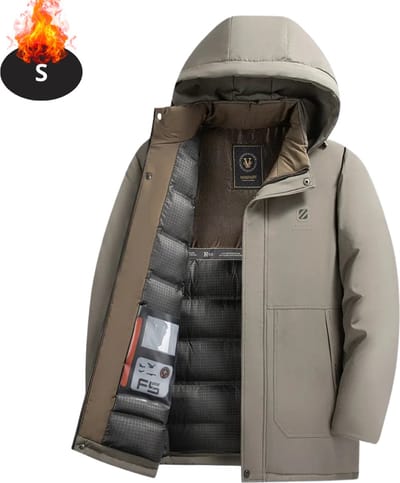 Livano Winterjas - Parka - Heren - Winter - Jas - Volwassen - Stijlvol - Khaki - S