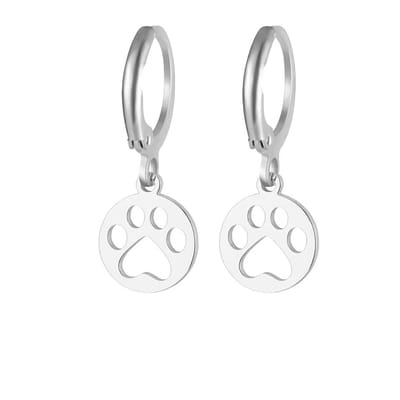 WeLoveSilver - oorringen dierenpoot - chirurgisch staal - zilver - 23mm