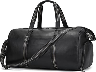 Vintage Leren Reisbag met Schoencompartiment, Weekender Duffle Tas voor Sport en Korte Reizen, Unisex Reisaccessoire
