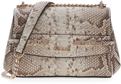 GUESS schoudertas avondtas Melinda Mini Convertible Xbody Flap Bag Natural crème