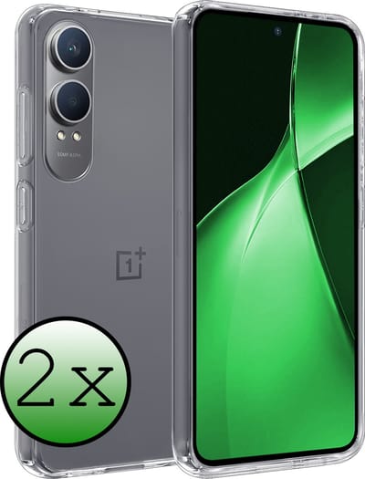 Hoesje 2 Stuks - Geschikt voor OnePlus Nord CE 4 Lite - Sterk & Shockproof - Case Siliconen - Back Cover - Telefoon Hoes - Transparant