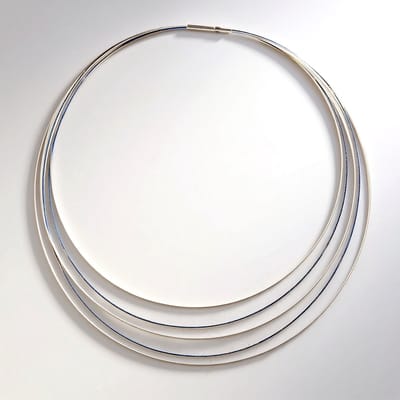 Cavill - Minimalistische Halsketting 45 cm - Roestvrijstaal met 925 Zilveren Accenten - Glanzend Zilver - Elegante Meerlaagse Damesketting