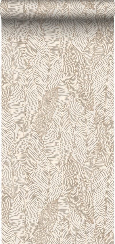 ESTAhome behang getekende bladeren beige - 53 cm x 10.05 m - 139352