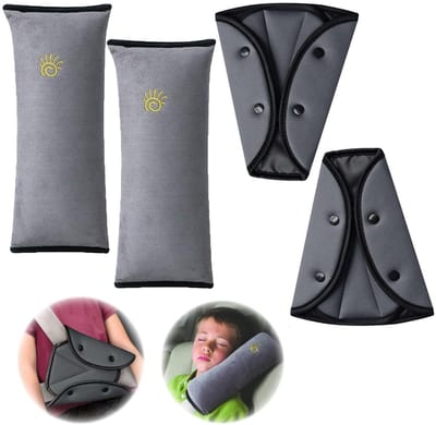 Dailygoods- Gordelkussen - 4 Stuks - Veiligheidsgordel Kussen - Schouderkussen - Beschermkussen - Zachte Hoezen - Voor Kinderen/Volwassenen