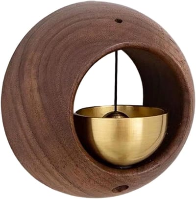 Deurbel Hout - Windspeeltje Melodie - Entree Verfraaien - Magnetische Montage - 7.4x7.4x4 cm - Bruin