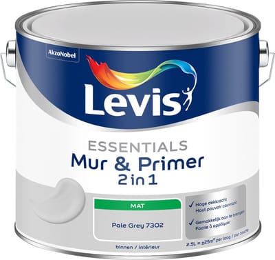 Levis - Essentials Mur & Primer - Pale Grey - 2,5 L