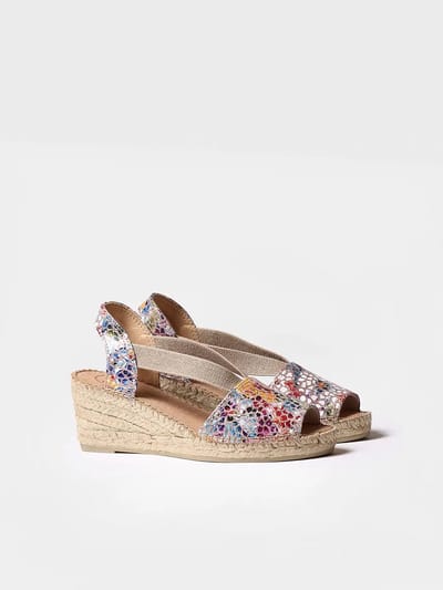 Leren espadrille met middelhoge sleehak en open achterkant | TEIDE-PM