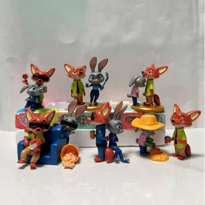 6-delige Collectie Zootopia Nick en Judy Knuffelende Actiefiguren Verzamelbaar Bureau Decor Anime Souvenirs Speelgoed brown