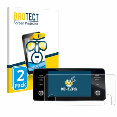 BROTECT - Screenprotector voor Skoda Bolero 2020 Infotainment System 8" - Folie Beschermfolie transparant 2 Stuks
