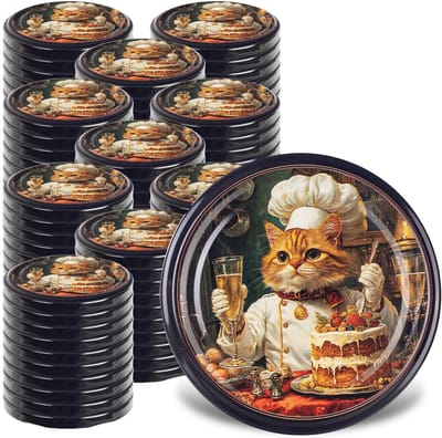 KADAX schroefdeksel fi82 mm, draaidekselset van metaal, vervangende deksels voor inmaakpotten, deksels met 6 snijtanden voor bekers en inmaakpotten (cats, 100 stuks)