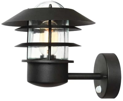 Landelijke Wandlamp - Steady Lighting - Metaal - Landelijk - E27 - L: 26cm - Voor Buiten - Woonkamer - Eetkamer - Zwart