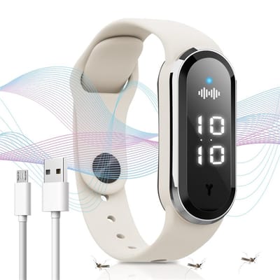 Ultrasone Anti-Muggen Armband – Oplaadbaar & Veilig, 3 Modi Bescherming, Siliconen Polsband voor Kinderen & Volwassenen, Tot 130 Uur Gebruik