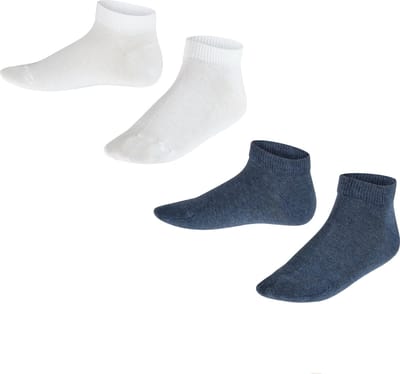 FALKE Happy 2-Pack kort eenkleurig katoen multipack sneakersokken enkelsokken kinderen veelkleurig - maat 23-26