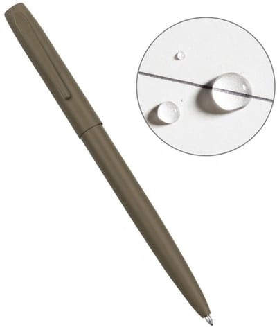 Rite In The Rain Clicker All-Weather Metal Pen Dark earth - Hervulbaar - Schrijft ondersteboven!