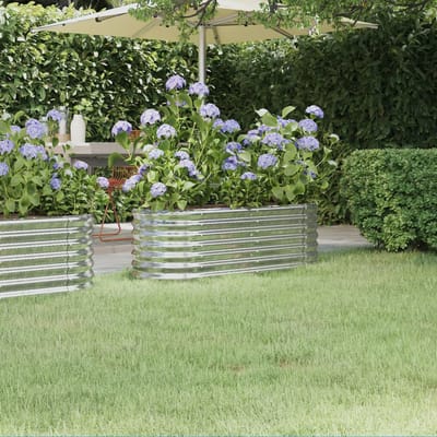 vidaXL - Plantenbak - 114x40x36 - cm - gegalvaniseerd - staal - zilverkleurig