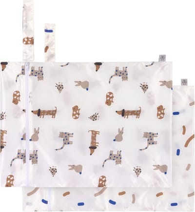 Herbruikbare Natte Tas voor Baby en Kind - 2 Stuks - Waterafstotend - Voor Zwemspullen en Natte Kleding - 29x40 cm - BPA-vrij - Wasbaar