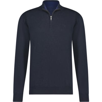Fellows United - Half zip trui - Mannen - XXL - Dark Navy - Katoen - 99.1104