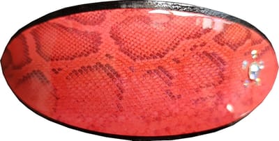 Haarsoires Haarspeld Patentspeld 10cm - Ovaal - Slangenprint - Steentjes - Rood - Haarspelden voor Dames - Haarklem - Haarclip - Haaraccessoires - Hair Clip - Decoratieve Haaraccessoire