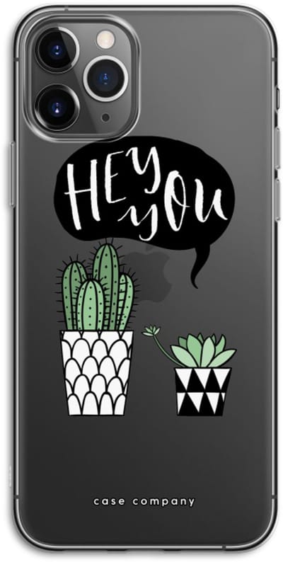 Case Company® - Hoesje geschikt voor iPhone 11 Pro hoesje - Hey you cactus - Soft Cover Telefoonhoesje - Bescherming aan alle Kanten en Schermrand