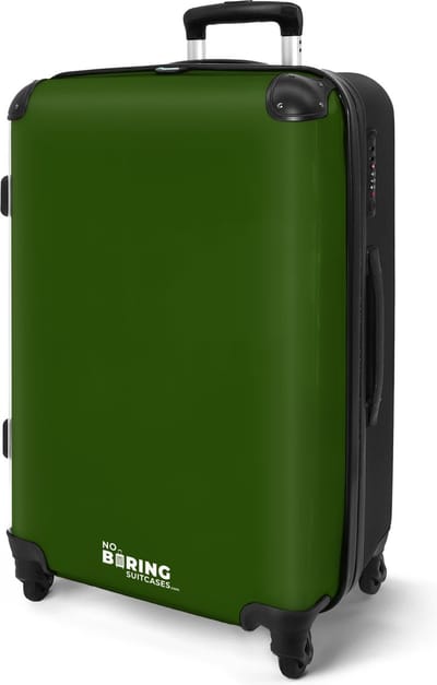 NoBoringSuitcases.com® - Koffer groot groen - Rolkoffer lichtgewicht - Groen reistrolley - Reiskoffer met 4 wielen - Grote reis trolley XL - Ruimbagage - 20 kg bagage