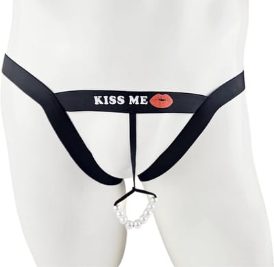 BamBella ® - String bondage - maat Onesize S M L - zwart Sexy erotische heren onderbroek mannen rollenspel v valentijnsdag