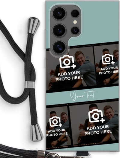 Gepersonaliseerd - Case Company® - Hoesje met koord geschikt voor Samsung Galaxy S24 Ultra hoesje met Koord - Filmrol N°2 - Telefoonhoesje met Zwart Koord - Bescherming aan alle Kanten en Over de Schermrand