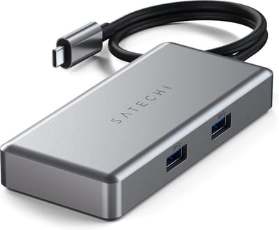 Satechi USB-C Multiport Adapter Chromebook – USB-C PD-Poort Max 86W Output – Gigabit Ethernet-Poort 10/100/1000Mbps – HDMI-Poort Tot 4K 60Hz - Grijs
