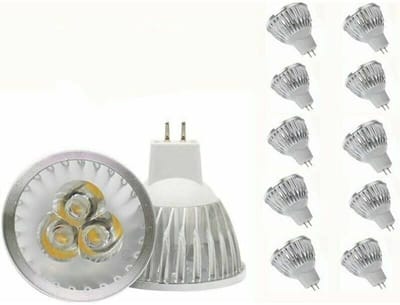 MR16 LED-lamp, 3W warm wit, 12V 3W LED-spotlamp, geschikt voor inbouwrails, equivalent aan een 20W halogeenlamp, verpakking van 10 stuks