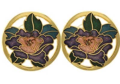 Behave - Oorstekers dames - paars en groen - 2,5 cm