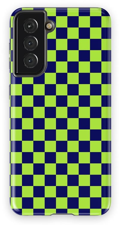 Design Hoesje Samsung Galaxy S21 | Geschikt Voor Mag | Tiny Squares Checkered Print | Backcover Samsung Galaxy S21 Acid Grid