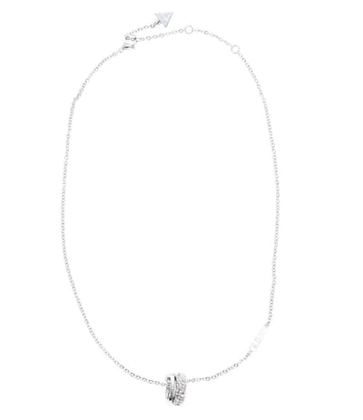 GUESS halsketting Fabulous Me Jungle Circle Pave Necklace Rhodium zilverkleurig