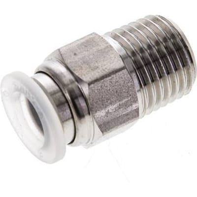 8mm x R1/4'' RVS/PA Insteekfitting Buitendraad EPDM/PTFE