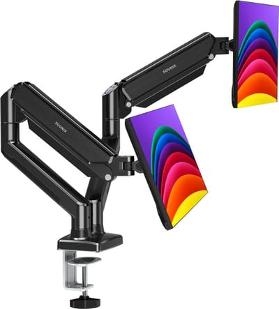 Sounix Dubbele Monitor arm - Monitor Beugel voor 13-32 Inch - Verstelbaar - Universeel - Zwart - S718