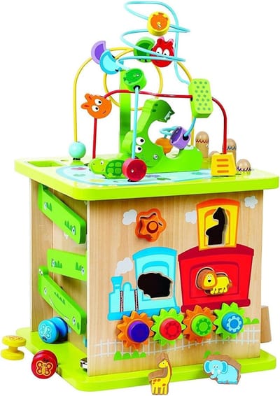 Motoriek Kubus - Avontuur Centrum - Baby Ontwikkeling - Geen Montage - 40 x 45 x 50 cm - Multicolor