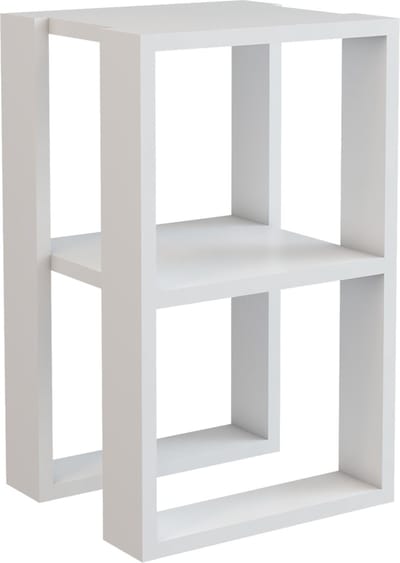 Bijzettafel Thyholm met plank 55x30x30 cm wit
