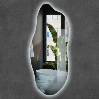Wallfluent LED Spiegel - Spiegel met Verlichting - 40 cm x 90 cm - Make-up Spiegel - Decoratieve Spiegel - Badkamerspiegel - Gangspiegel - Eetkamer - Entree - Koel Wit 6500K - Wandmontage - Scandinavische Wandspiegel