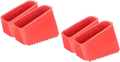Ladder Voetbeschermers - Ladderdoppen Rubber - Veiligheid Vergroten - Verdikt Ontwerp - 5.5x3.8x2.5cm - Rood