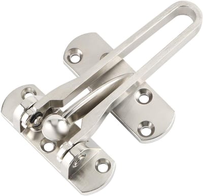 Kierstandhouders - Antidiefstal deurstopper - Deurketting beveiliging- Antidiefstalketting voor deuren - Antidiefstal hangslot voor de wipdeur - Materiaal: zinklegering - Veiligheidsslot met deurketting, geschikt voor hotels, woningen - Zilver
