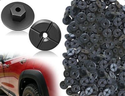 Kunststof moeren 4 mm - 100 stuks voor wielhuisbescherming, bevestigingsclips en auto-accessoires, compatibel met Mercedes W201 W124 190D 260E