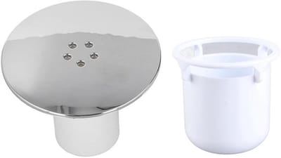 Doucheafvoer Chroom - Afdekking 115mm - Afvalval Plug - Verwijderbare Dipbeker - Efficiënte Waterafvoer - Eenvoudig Schoon te Maken - Afvoerplug