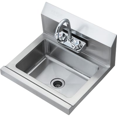 Lave-mains commercial avec robinetterie, Évier en acier inoxydable NSF pour le lavage, Petit évier pour le lavage des mains, Lavabo mural, Évier utilitaire pour restaurant,